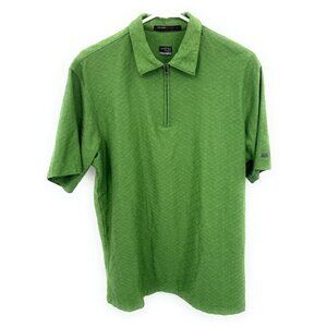 Tiger Woods Nike Fit Dry Green 1/4 Zip Golf Pullover Polo Shirt Mens M